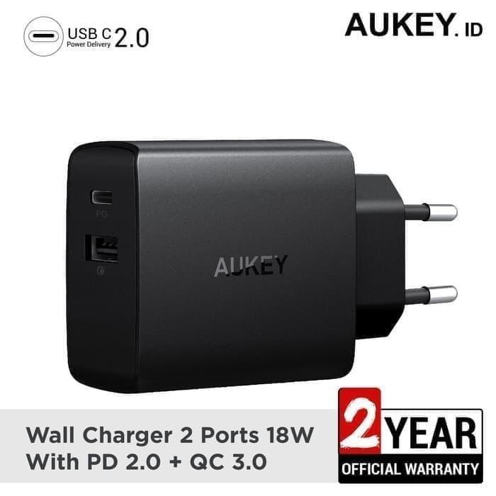 Aukey Charger PA-Y17 - 500335 / Aukey Charger 2 Ports 18w Pd 20 Qc 3.0