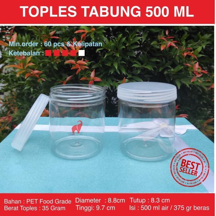 Toples Plastik 500 ml - Toples Tabung 500 ml - Toples Kue Snack