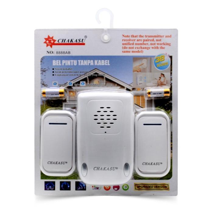 BEL PINTU WIRELESS 2 REMOT BEL RUMAH 2 TOMBOL DOORBELL WIRELESS