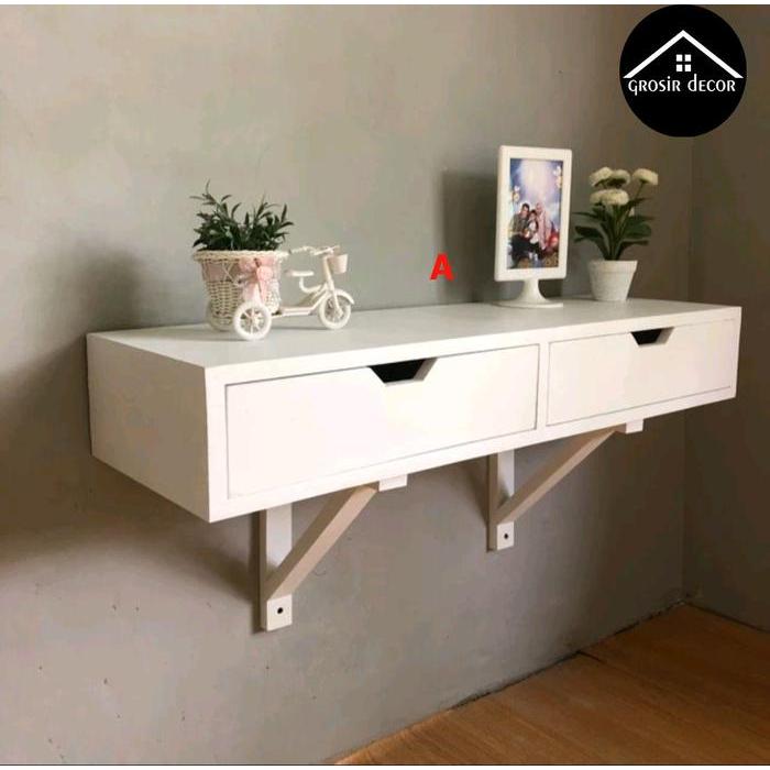 Rak Kosmetik Meja Rias Aesthetic Rak Laci Minimalis Meja Rias Dinding Serbaguna Meja Kosmetik