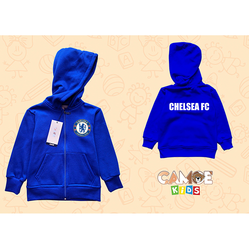 Jaket Hoodie Zipper Anak KIDS Chelsea FC Logo