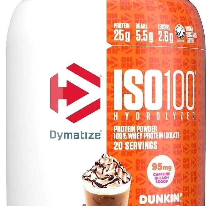 DYMATIZE ISO100 HYDROLYZED PROTEIN POWDER IN DUNKIN' MOCHA LATTE FLAVOR, 100% WHEY ISOLATE PROTEIN,