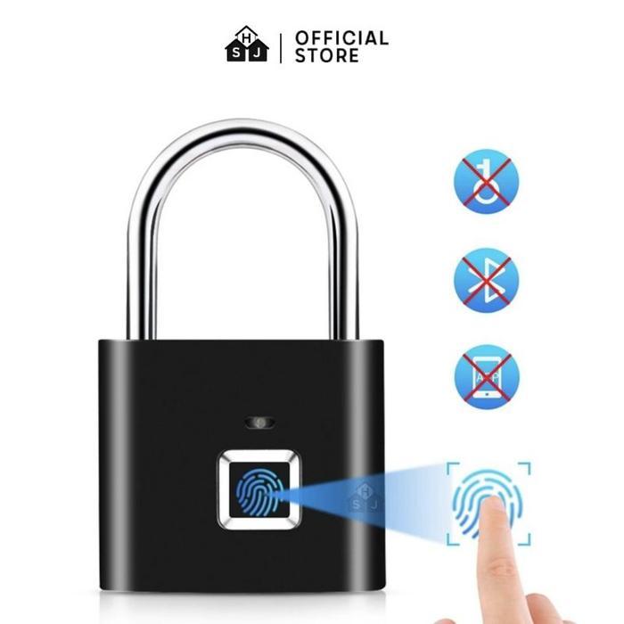 Gembok Fingerprint Sidik Jari Anti Maling Kunci Koper Pagar Pintu / Smart Padlock Fingerprint