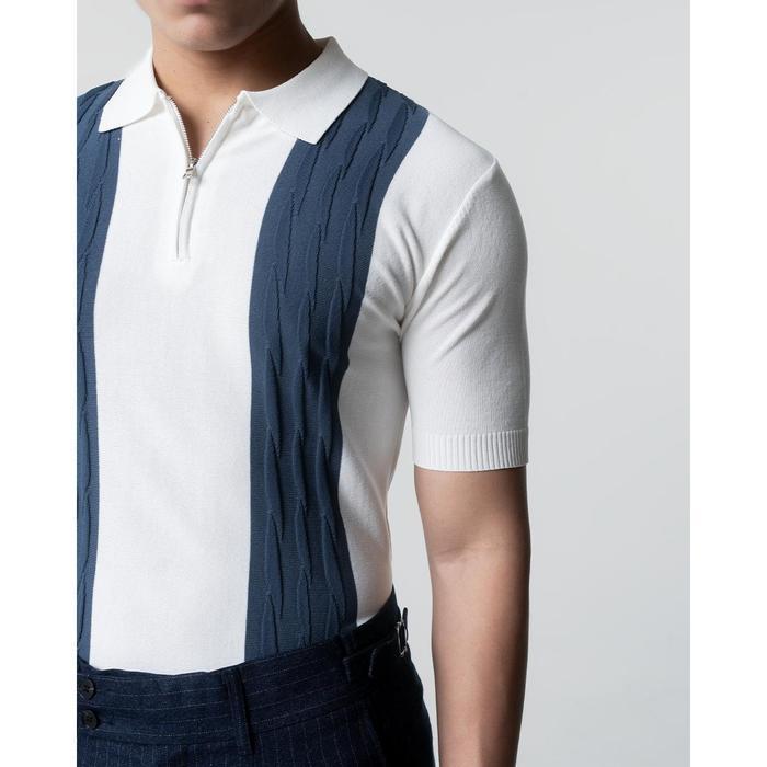 sar BALVEIN - Versase Knit Polo Knitwear Atasan Katun Kerah Pria