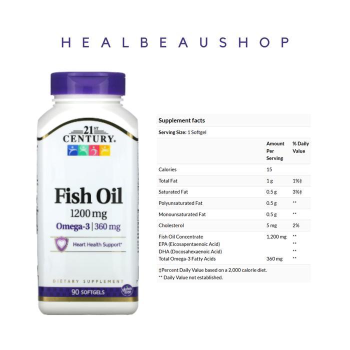 21St Century Omega 3 Fish Oil Epa Dha Vitamin Otak Jantung 90 Softgel