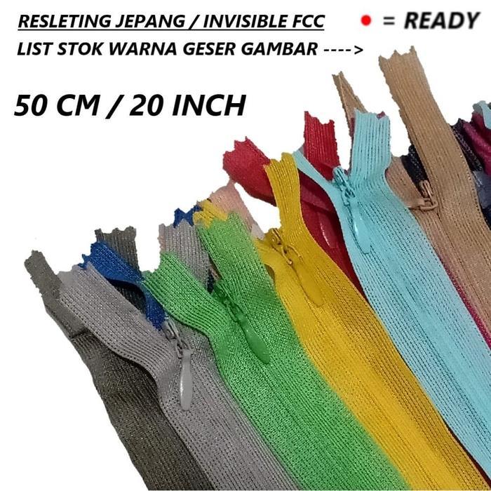 Isi 1 lusin 20 inch - Resleting Jepang - Sleting Jepang 20 inch -50 cm