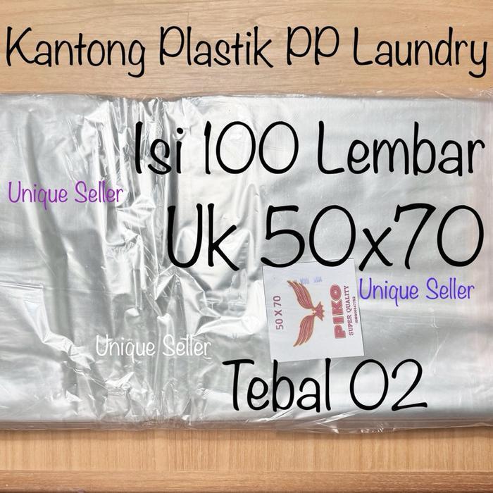 [Isi100] Plastik Laundry PIKO 50x70 Tebal 02 / Kantong Plastik PP Uk 50 x 70 x 02 / Plastik Opp