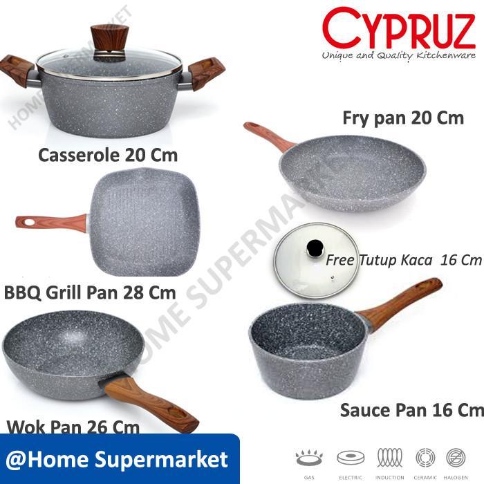 Panci Set Wajan Anti Lengket Marble Keramik Kuali Induksi Gas Arisan