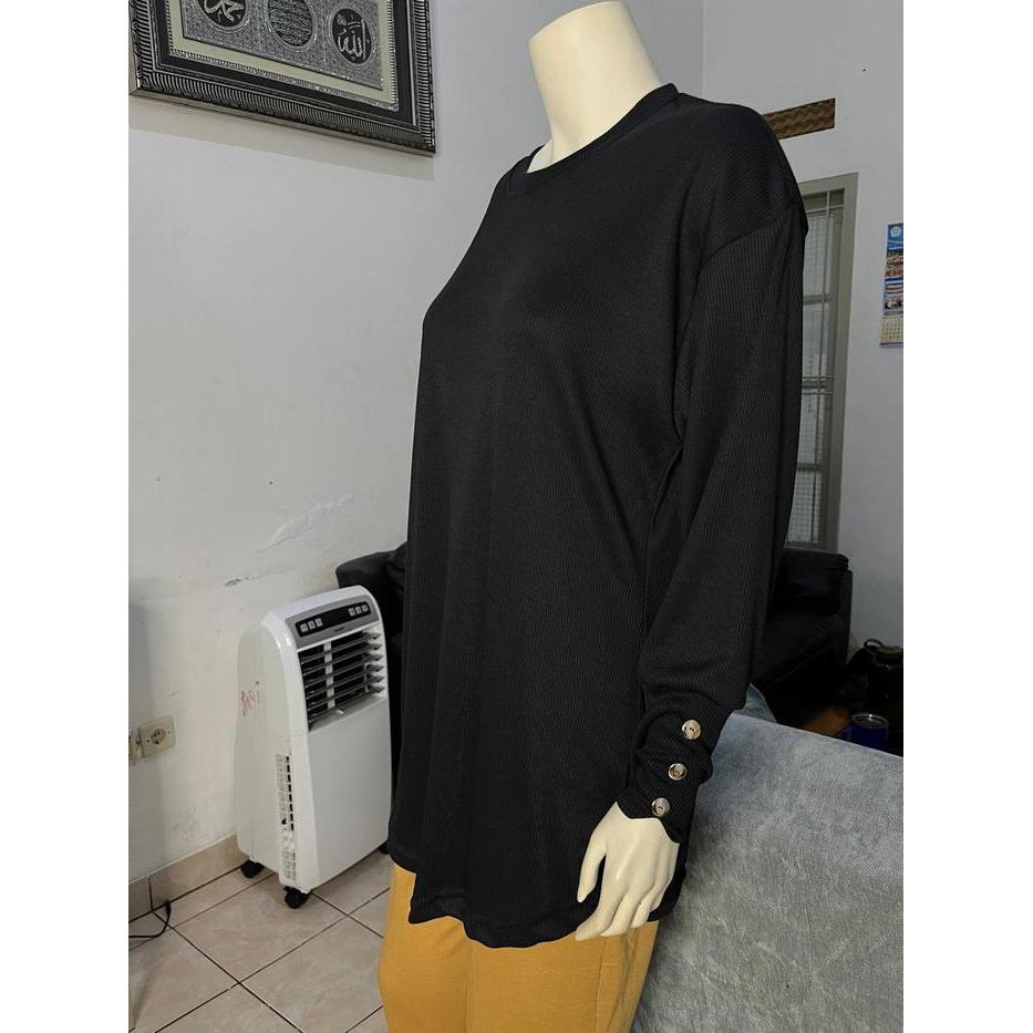 Aleeya Rib Tunik Jumbo Lengan Variasi Kancing Terpercaya