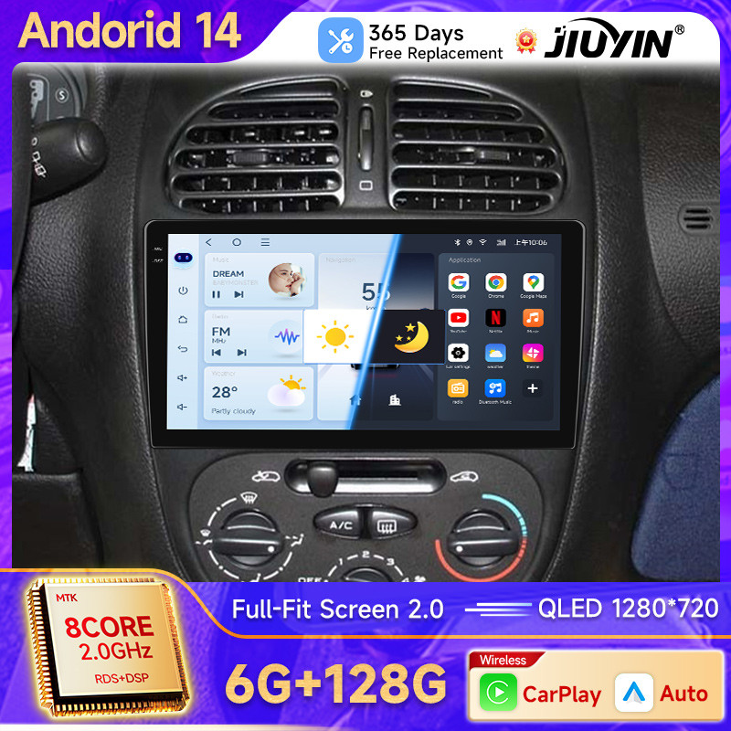 JIUYIN For Peugeot 206 206CC 206SW 2001 - 2008 Car Radio wireless CarPlay Android Auto car
