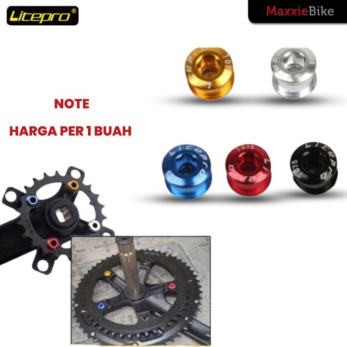 Baut Chainring Litepro Double Crank-Crank Dual Screw Bolt Allu-5Warna
