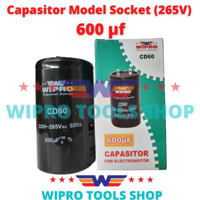 Kapasitor Capasitor Model Socket 265V - 600 Mf Uf Wipro