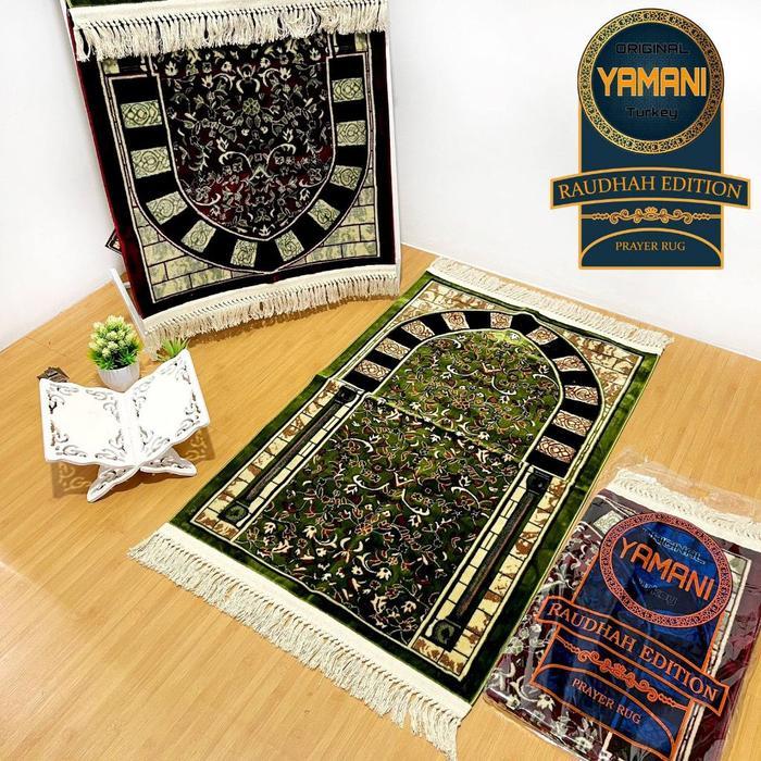 Sajadah Karpet Turkiye Premium Rawdah Karpet Super Tebal Rumbai Kuncir Ada Plastik