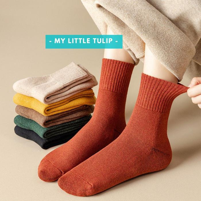 Kaos Kaki Wanita + Kaos Kaki Colorful Tebal + Kaos Kaki Musim Dingin