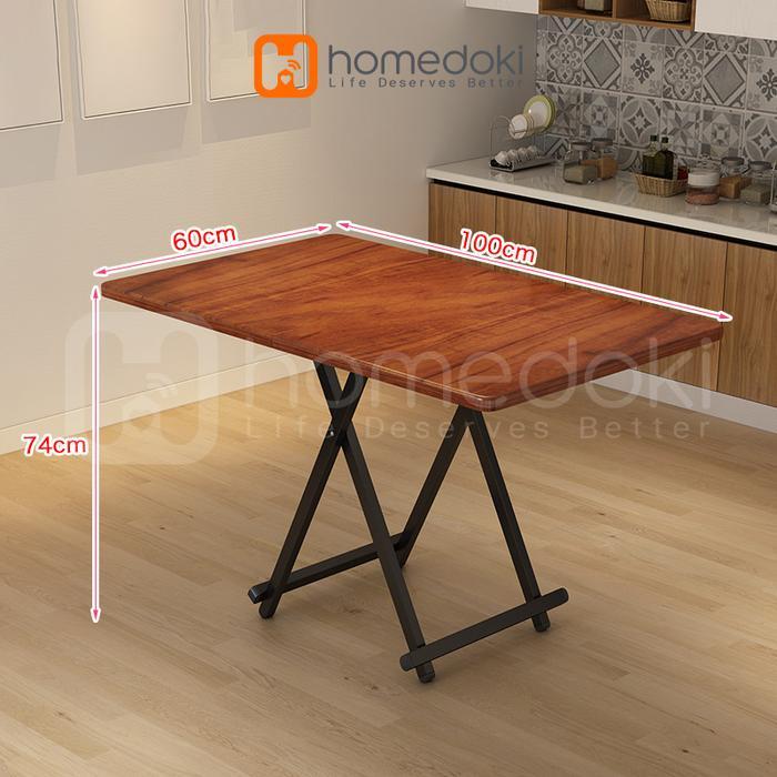 Meja Lipat Portable/ Meja Makan Portable/ Meja Lipat Besi/ Meja Kayu