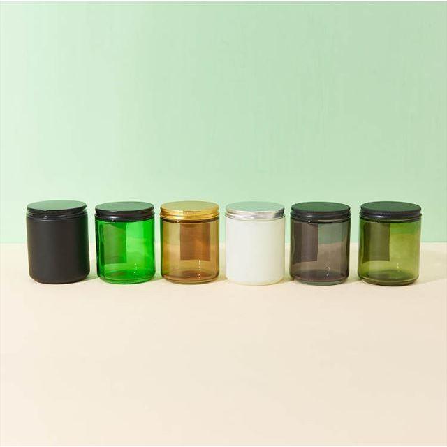 "New" Amber Glass Jar Kaca 270ml Candle Jar Tempat Lilin Hitam Dark Large