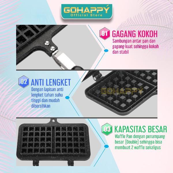 Gohappy Belgian Waffle Maker Hc51 Panci Cetakan Kue Wafel
