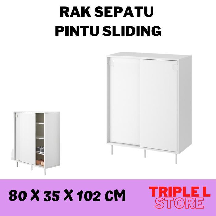 Rak Sepatu Lemari Penyimpanan Sepatu 4 Susun Dengan Pintu Sliding Mckp