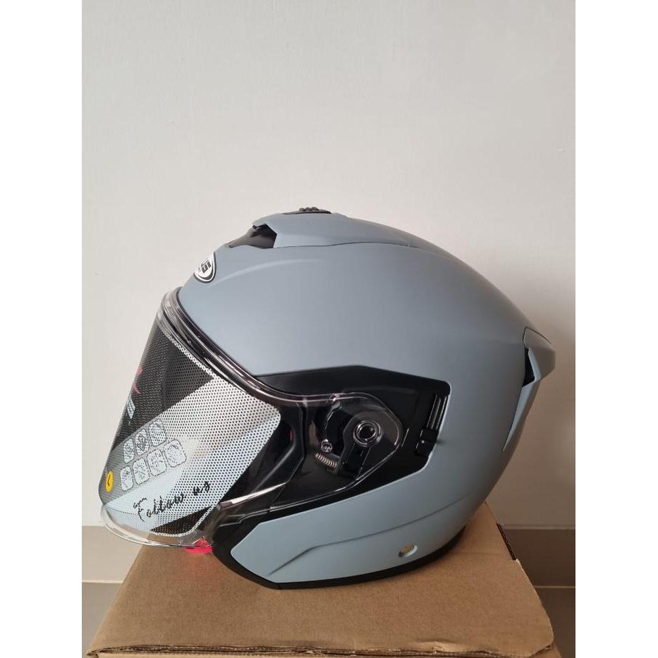 ZEUS ZS 626 FLBLUGREY HALF FACE DOUBLE VISOR
