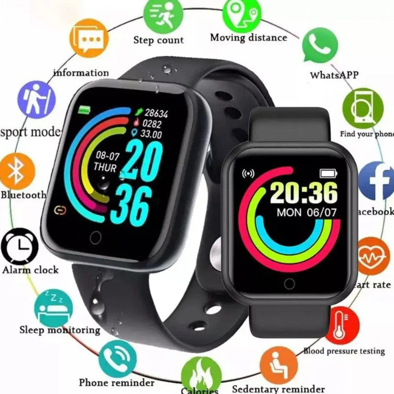 Y68 Smart Band: Color Display Fitness Watch W/ Step Counter, Sport Modes, Message Reminder, Camera