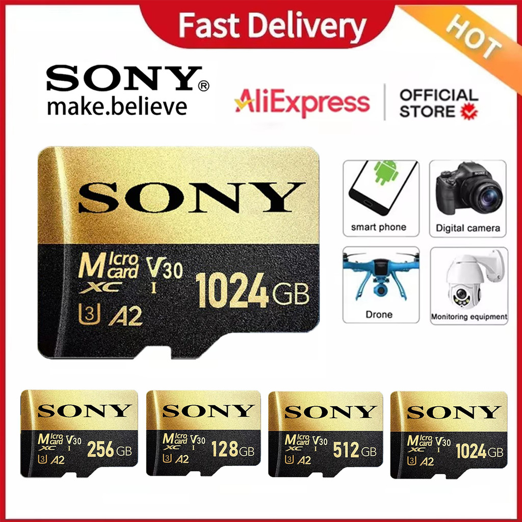 SONY Micro TF SD Card 512GB 256GB SD Memory Card 1TB Speed Cartao De Memoria 128GB For Xiaomi File