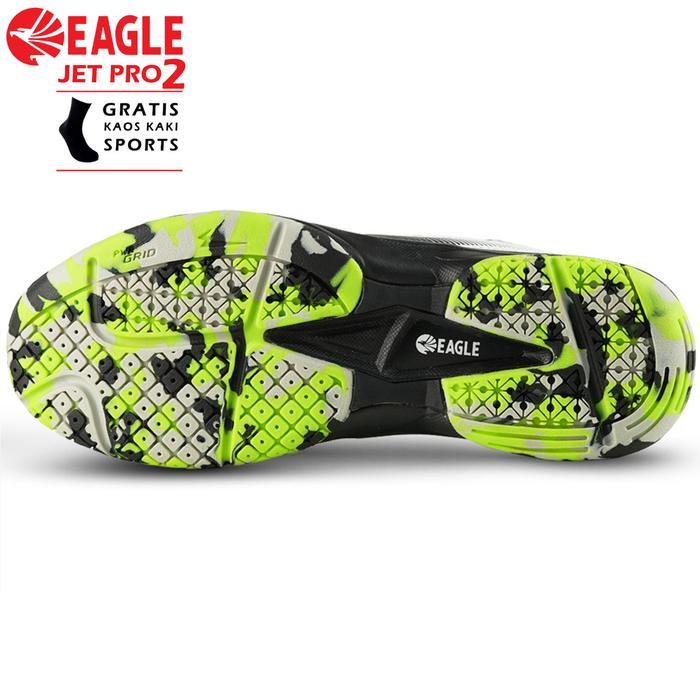 Sepatu Badminton Eagle Jet Pro Original Warna Putih Lime Sepatu Bulu Tangkis Eagle Gratis Ongkir