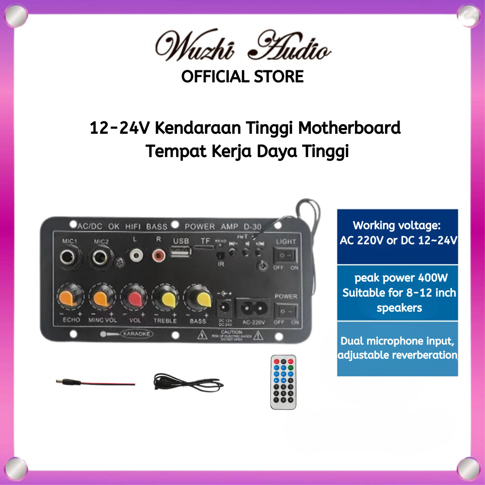 Wuzhi Audio | 10 inci 220 V tiga penggunaan mobil bluetooth amplifier papan audio karaoke USB FM rad