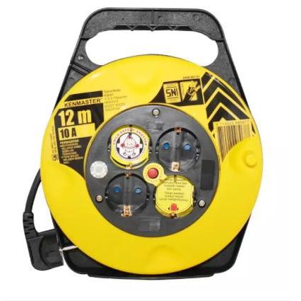 Kenmaster Kabel Roll - 12 Meter / Roll Kabel Listrik / Colokan Listrik Gulung - Kbrl020
