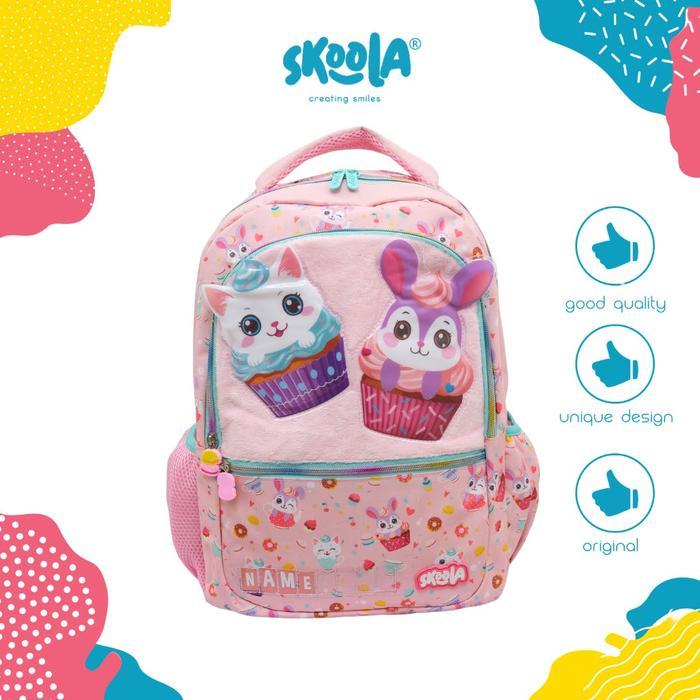SKOOLA TAS SEKOLAH ANAK SD PEREMPUAN CUPCAKE UNIFAIRY 3D CUSTOME NAME - FINZI YOZI