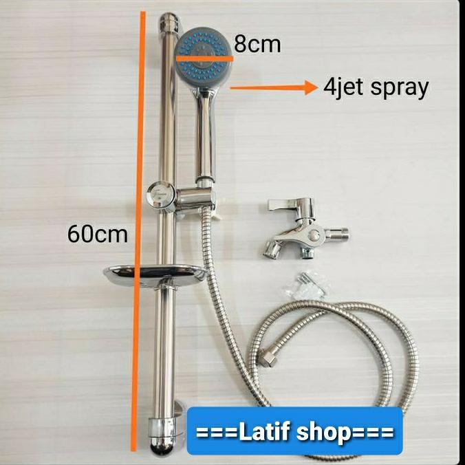 Toto Sanitary - Shower Tiang +Kran Cabang /Paket Shower Set Kamar Mandi