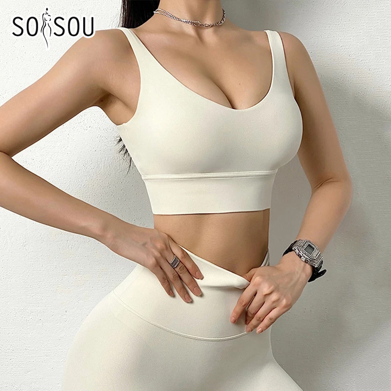 Soisou Nylon Tracksuits Women'S Yoga Set Sports Suit Gym Fitness Bra Leggings Women Lounge Wear Crop