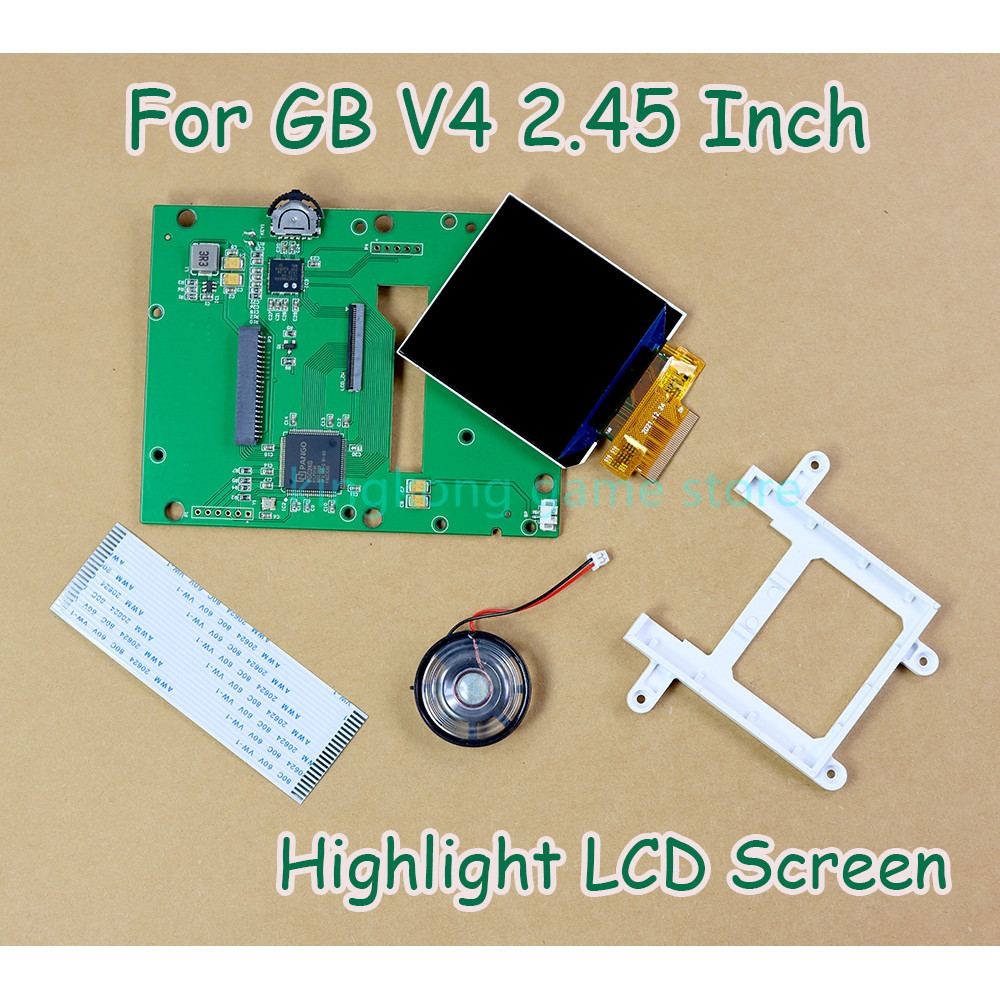 For GB V4.0 2.45inch Highlight LCD Screen Adjustable Brightness IPS Screen For Nintend Gameboy GB