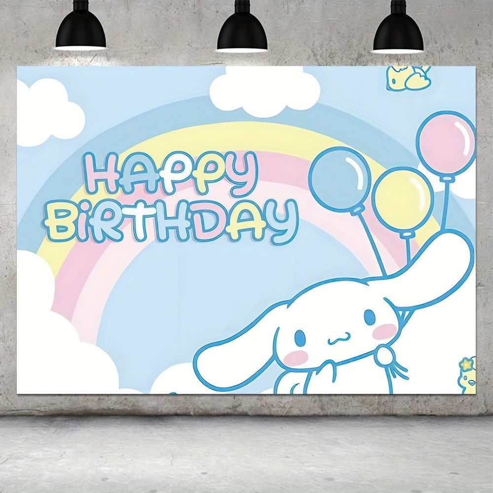 Cinnamoroll Rainbow Balloon Birthday Backdrop Sweet Cute Party EssentialBedroom decoration,