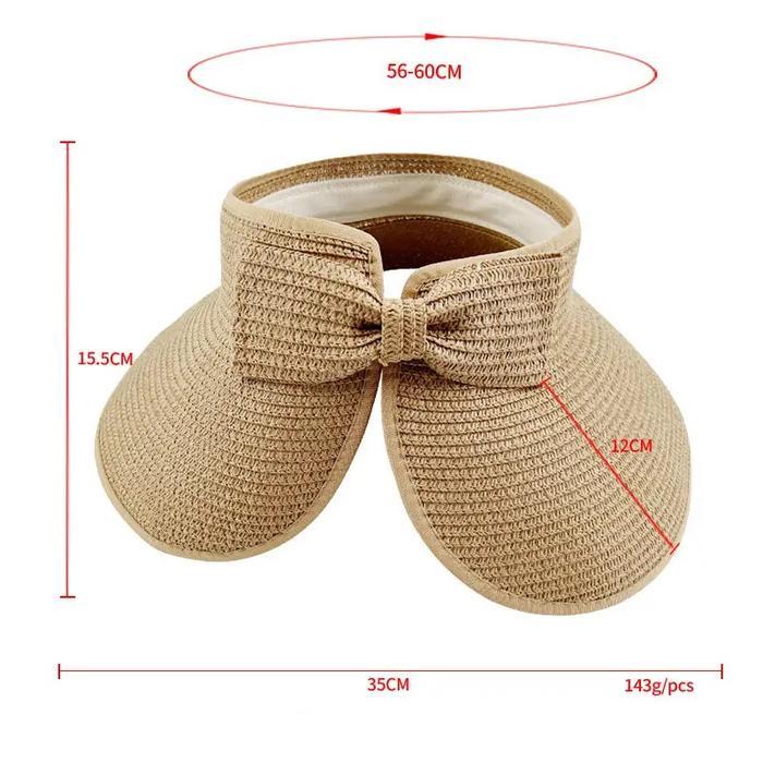 TOPI PANTAI ANTI UV TOPI FASHION TOPI LEBAR PITA
