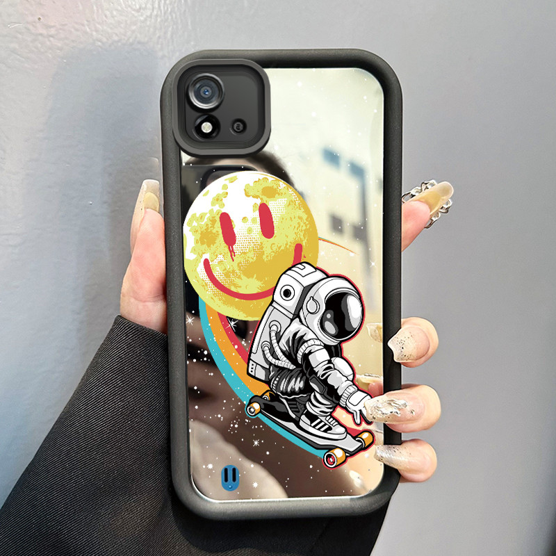 Casing Hp Untuk Realme C20 C20A C11 2021 C11 2020 Narzo 50I Case astronot NASA Kesing cermin Kasing 