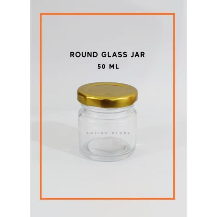"New" BOTOL KACA / JAR KACA 50ML TOPLES BULAT BAHAN KACA