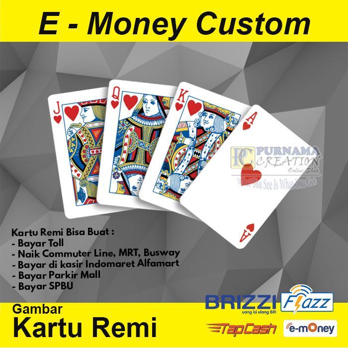 Premium Kartu Emoney E-Money Etoll E-Toll Custom Gambar Kartu Remi Original