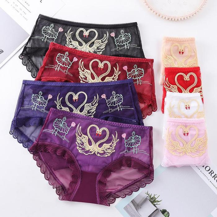 Sfl Celana Dalam Lace Renda Transparent Wanita Cd Seamless Perempuan Dewasa Kolor Mesh Jaring Sexy