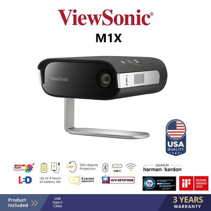 Viewsonic M1X Smart Mini Led Portable Projector With Harman Kardon Speakers Garansi Resmi Proyektor
