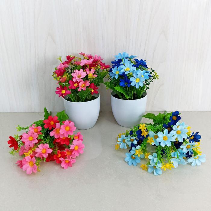 "New" Pot Bunga Krisan Tanaman Hias Plastik Bunga Hias Dekorasi Meja Tamu Pot Bunga Hiasan Dekorasi