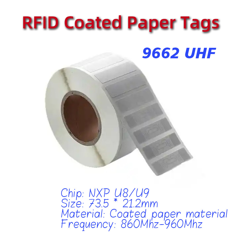 100/200Pc RFID Coated Paper Tags RFID UHF Tags Sticker 860-960MHz Long Range U8/U9 Lable Adhesive