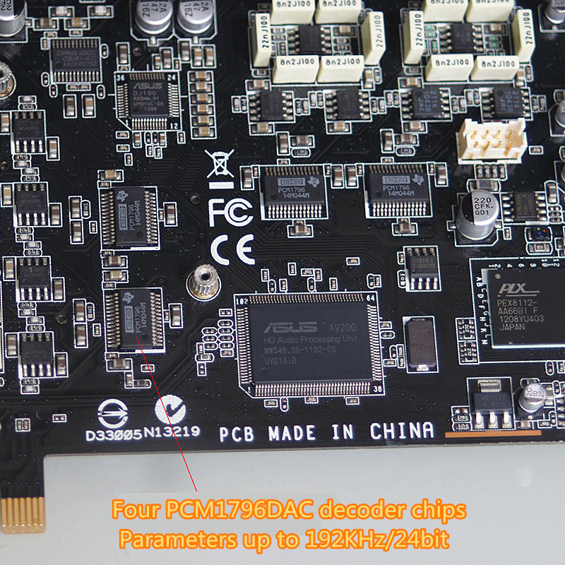 Original ASUS XONAR D2X Built-in independent sound card DTS Fiber Coaxial PCI-E 7.1 Vocal tract