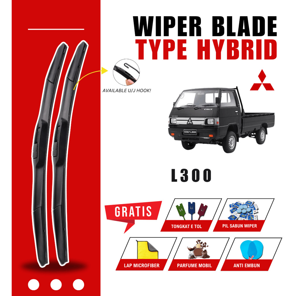 Wiper Mitsubishi L300 Hybrid Kaca Depan Mobil Free 5 Bonus