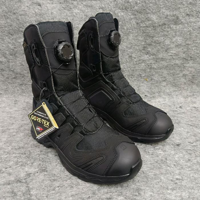 Sepatu PDL SALOMON SWIVEL ROPE 8 BOOTS Black Tactical / Sepatu PDL Salomon Hitam Tali Putar
