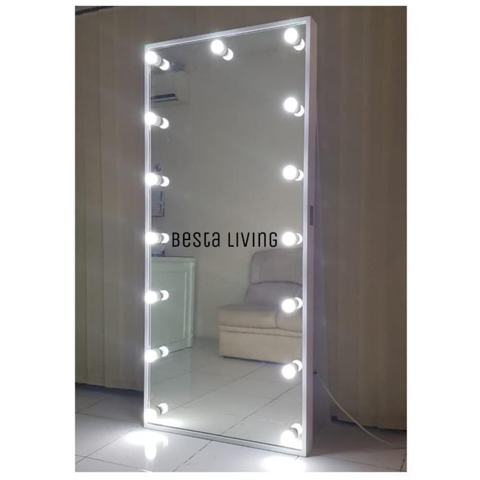 Full Body Standing Vanity Mirror Cermin Lampu Led Kaca Rias Makeup