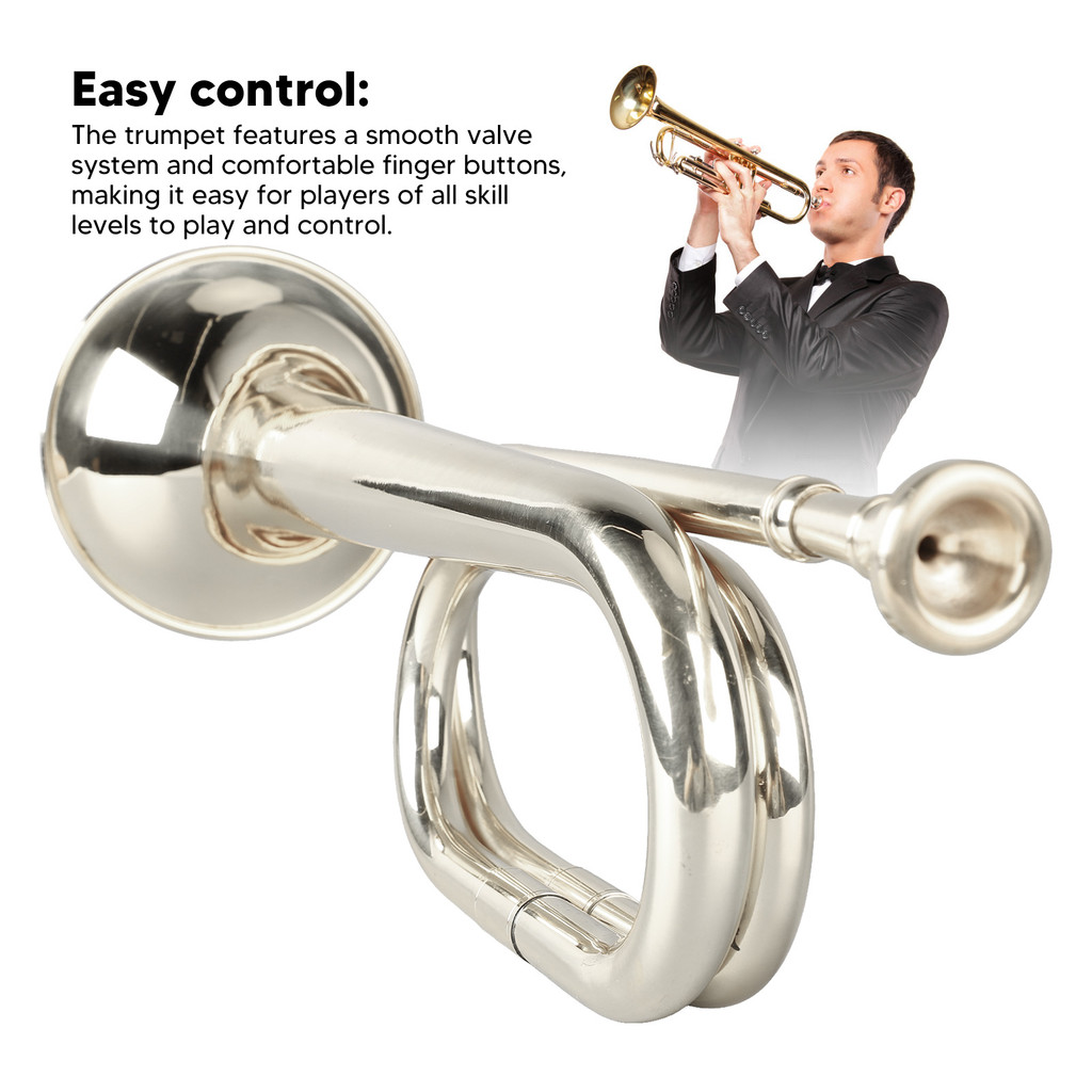 Beginner Trumpet Trumpet Gift Military Style Beginner Trumpet C Key Brass Trumpet with Mouthpiece