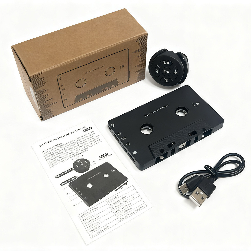 Car audio Bluetooth 5.1 box receiver, wireless box auxiliary adapter with hands-free calling,