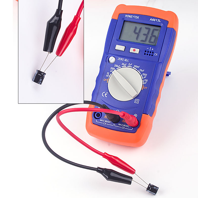 HONEYTEK A6013L Handheld Digital Capacitance Meter Electronic Capacitor Meter Tester Capacitor