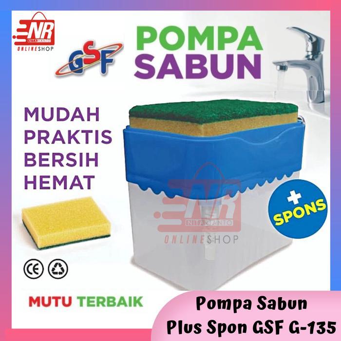 Dispenser Sabun Cuci Piring + Spon / Dispenser Sabun / Dispenser Sabun Cuci Piring / Tempat Sabun /