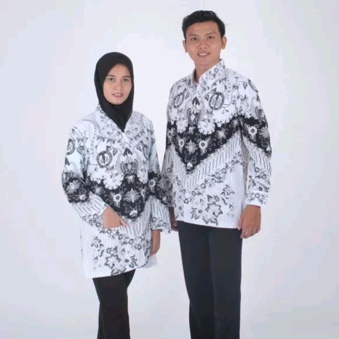 TERMURAH Baju Batik PGRI Resmi Pria dan Wanita Lapis Furing Nasional Bahan 100% Katun Size S-XXL